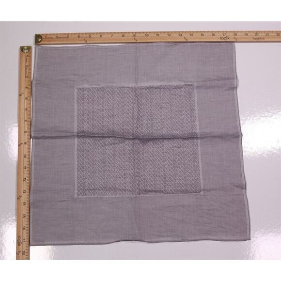 Zilli Made in France Gray Logo Cotton Pocket Square Handkerchief - Picture 4 of 5